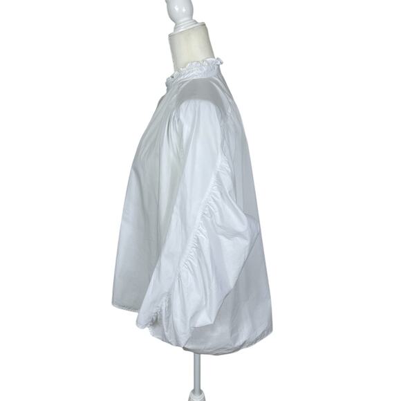 Zara Cotton Poet Blouse Women's Size XS Oversized Ruffle Romantic Boho Whimsy - Picture 5 of 12